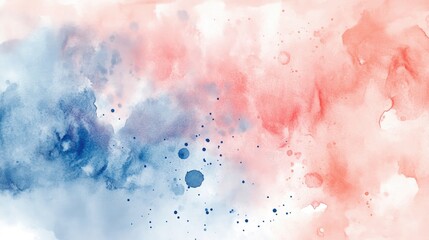 Obraz premium Watercolor illustration featuring a blurred dirty abstract drawing with a vintage tie dye effect in salmon and indigo The artwork showcases tender spots on distressed silk creating a colorful soft