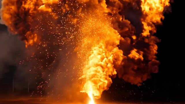 A massive plume of vibrant yellow and white smoke erupts from a fire hydrant, creating an eye-catching spectacle that captures attention and sparks curiosity.