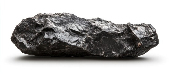 Fototapeta premium Black Rock Isolated on White Background