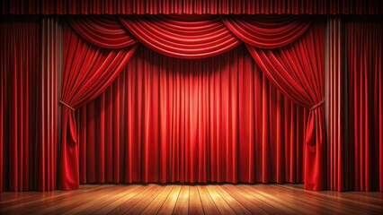 Stage with red curtains , theater, entertainment, show, performance, drama, spotlight, event, presentation