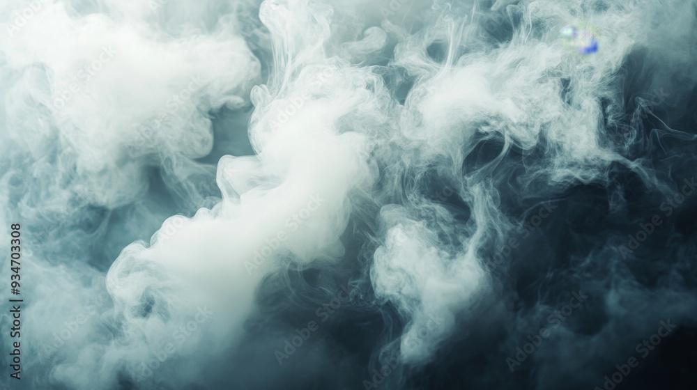Fototapete abstract close-up of smoke clouds forming unique shapes and patterns, with a focus on the fluidity a