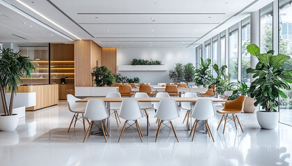 Obraz premium Modern Minimalist Meeting Lounge Clean and Efficient 