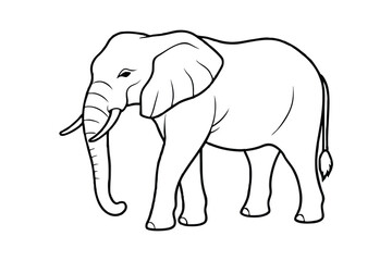 elephant illustration line art vector