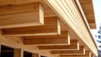 Wooden Beams and a Wooden Roof of a Building Under Construction