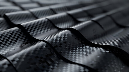 Fototapeta premium abstract carbon texture 3d tiles, aligned. Abstract background wallpaper. Ascetic web banner. Generative AI