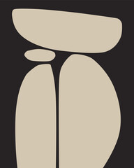 abstract minimalist neutral stone silhouette