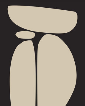 abstract minimalist neutral stone silhouette