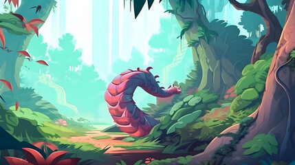 Worm In nature Illustration Vector