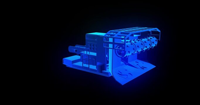 Holographic projection of technology mining anchoring machine