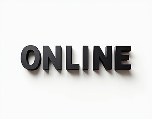 Large black text reading 'ONLINE' on a clean white background.