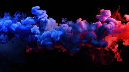 Obraz premium Abstract Colorful Ink Swirls on Black Background