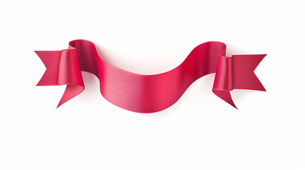Red ribbon banner isolated on white, clipping path included