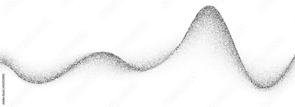 Poster stippled wave grain gradient texture. black flowing line background. grunge noise dotwork wallpaper 