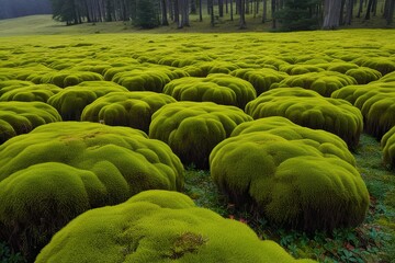 Obraz premium Lush Moss Fields: Nature's Vital Essence and Greenery Texture