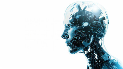 Robotics intelligent robot automation engineering technology humanoid artificial intelligence machine learning isolated white background