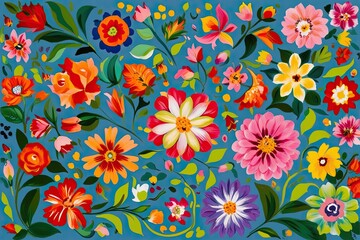 Vibrant Scandinavian Rosemaling Handcrafted Floral Designs in Bright Colors