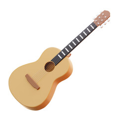 Fototapeta premium ACCOUSTIC GUITAR 3D ICON ILLUATRATION