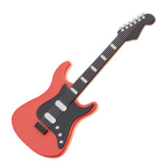 Obraz premium ELECTRIC GUITAR 3D ICON ILLUATRATION