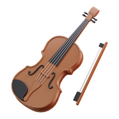 Fototapeta premium VIOLIN 3D ICON ILLUATRATION