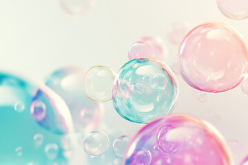 Pastel bubbles with a soft glow pastel background