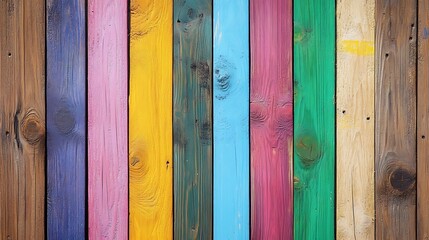 Colorful Wooden Planks Texture