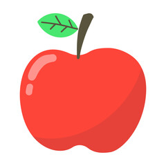 red apple with leaf illustration