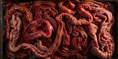 Obraz premium Beef Intestine A Popular Innard Rich in Gelatin Probiotics and Calcium for Bone Health