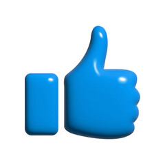 3D Bubble Inflatable vector Thumbs up icon. Blue Like Ok icons hand shape. Good Button symbol positive Y2k Png Balloon Vector illustration isolated on transparent background