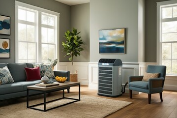 Fototapeta premium High Efficiency Air Conditioning System for Ultimate Living Room Comfort