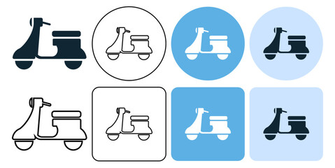 scooter, motor, bike, motorcycle icon symbol ui and ux design, glyphs and stroke line icon	
