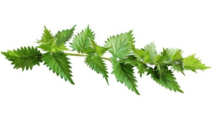Nettle Sprig Isolated on White Background