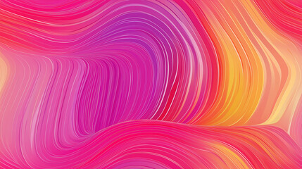 Obraz premium Vibrant abstract seamless pattern featuring dynamic pink, orange, and yellow lines forming flowing curves, evoking energy and warmth.