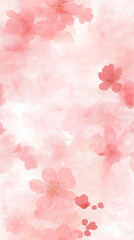 Delicate pink cherry blossoms in a seamless pattern with a watercolor effect. Soft and romantic, ideal for spring decor, stationery, or textiles.