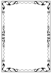 vintage gold border. Border frame with royalty ornaments on white background.