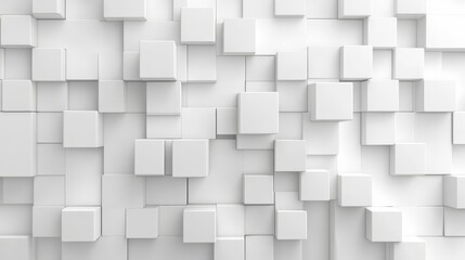 Abstract White Cube Wall Background  D Render