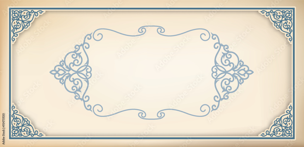 Fototapete vector border design decoration pattern style. frame border design is pattern. frame photo line art.