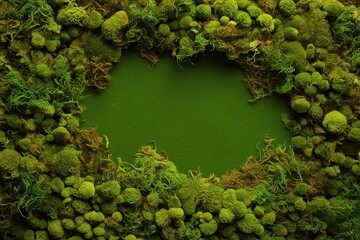 Green Moss Forest Texture Background from Above
