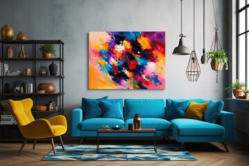 Stunning Masterpiece Mock-Up in Trendy Industrial Home Decor Environment