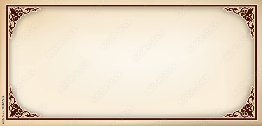 Fototapete vector border design decoration pattern style. frame border design is pattern. frame photo line art.