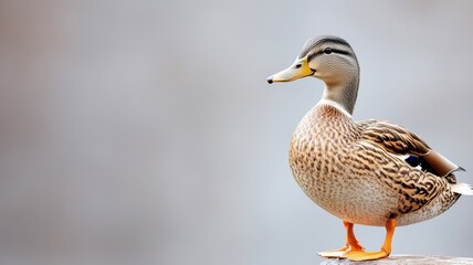 Obraz premium Duck against an isolated background, showcasing its detailed feathers and unique features in a simple, uncluttered environment.