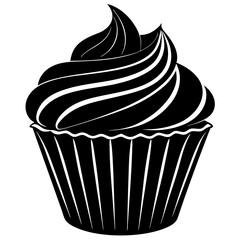 cupcake icon, cupcake vector silhouette