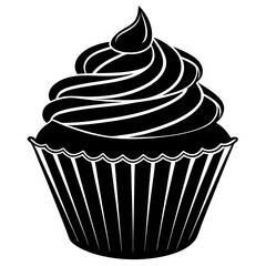 cupcake icon, cupcake vector silhouette
