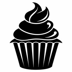 cupcake icon, cupcake vector silhouette