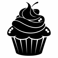 cupcake icon, cupcake vector silhouette