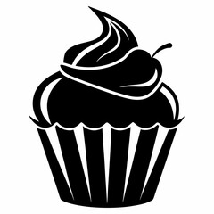 cupcake icon, cupcake vector silhouette
