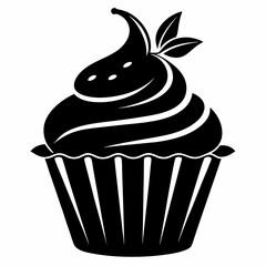 cupcake icon, cupcake vector silhouette