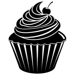cupcake icon, cupcake vector silhouette