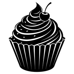 cupcake icon, cupcake vector silhouette
