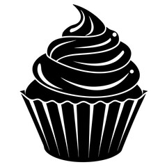 cupcake icon, cupcake vector silhouette