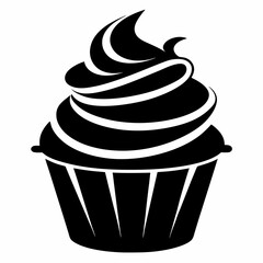 Cupcake vector, silhouette of cupcake icon